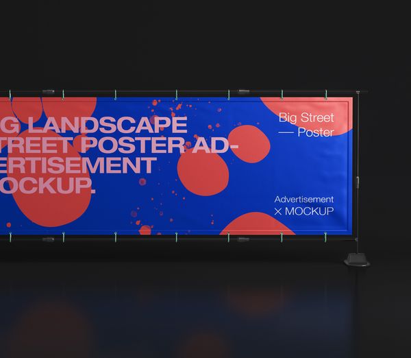 Landscape Psd Street Poster Mockup 
