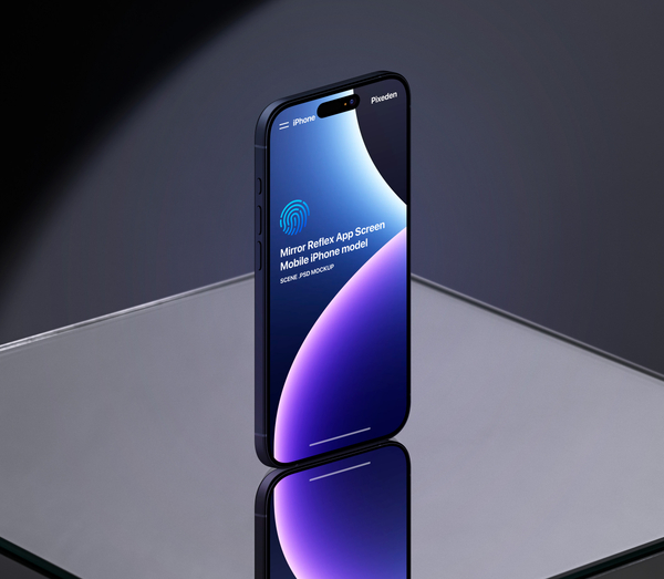 Mirror Reflex App Screen Mobile iPhone Scene Psd Mockup