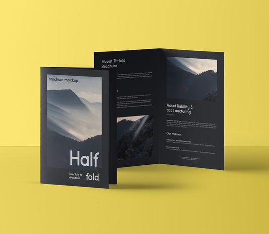 Psd Half Fold Mockup US A4